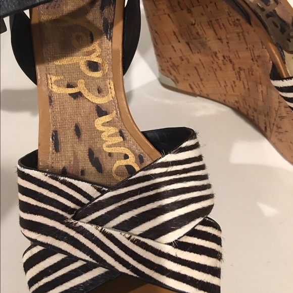 Sam Edelman size 11 wedge zebra stripe shoe - Picture 5 of 6